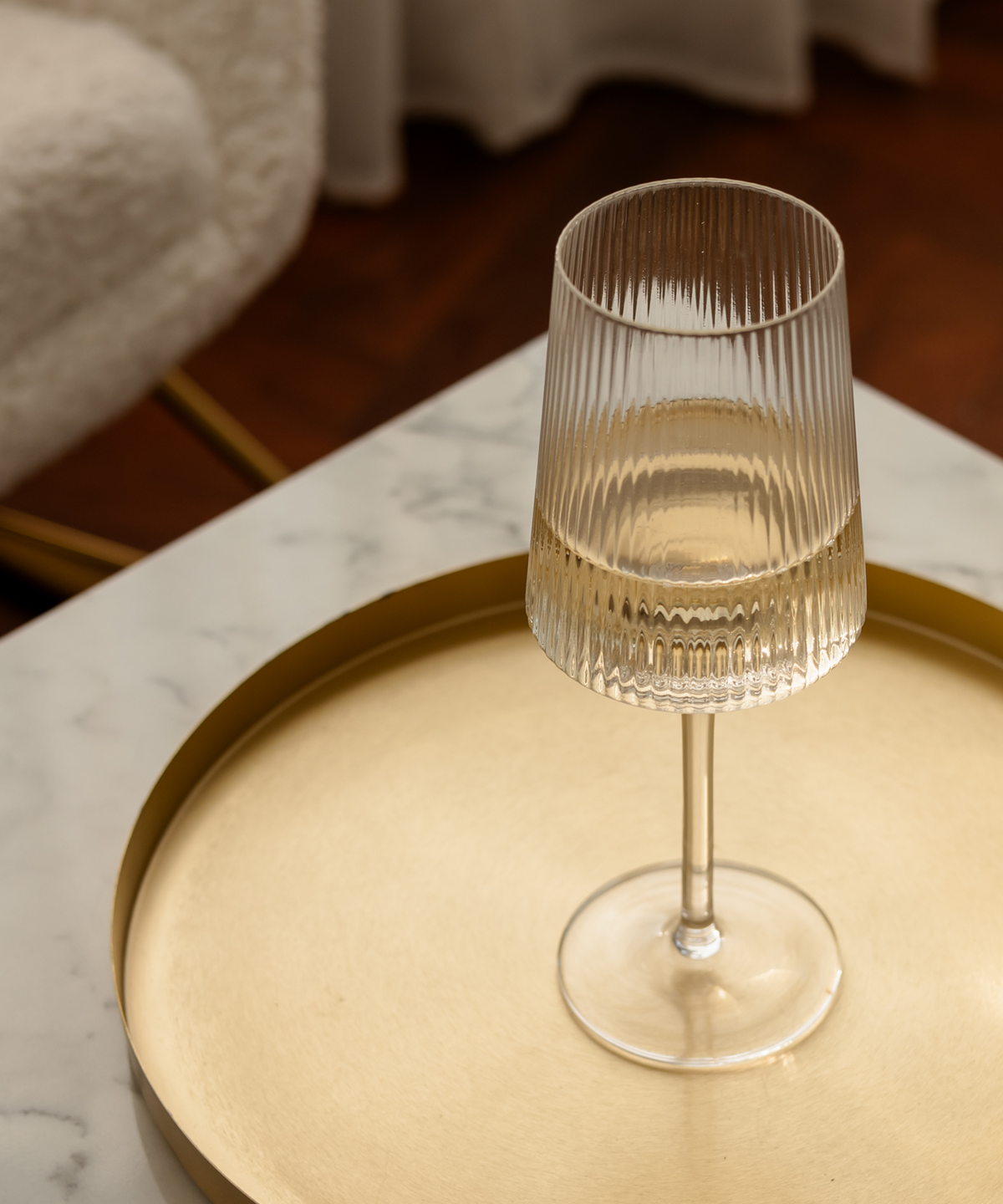 Fluted wine glass