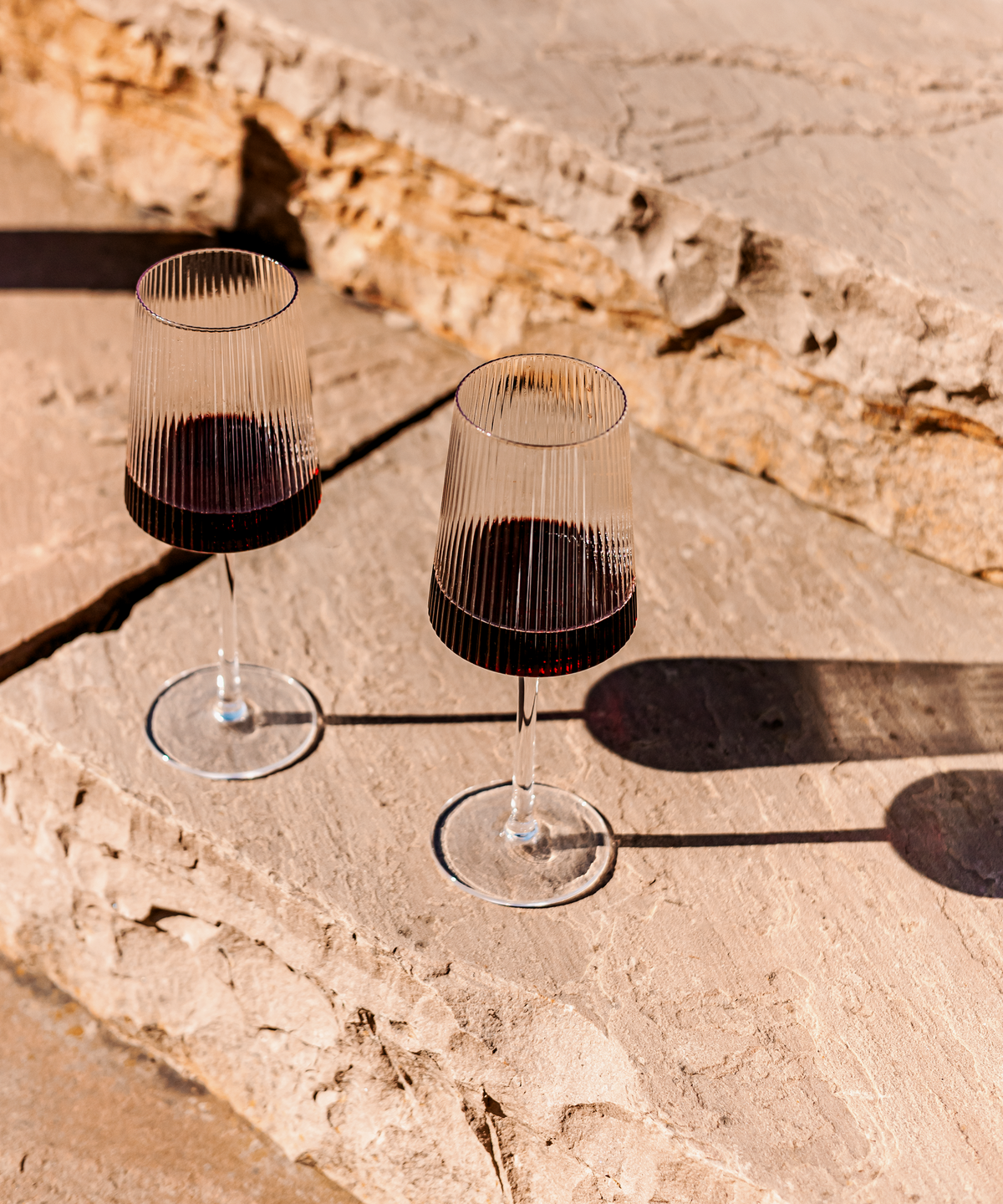 Fluted wine glass