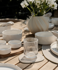Glass coaster taupe/cream | jade