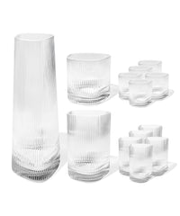 Karaffe & Gläser-Set im gerillten Design | Venice