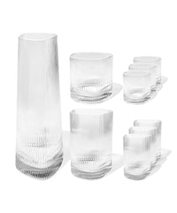 Karaffe & Gläser-Set im gerillten Design | Venice