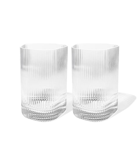 Large drinking glass with a ribbed design | Venice
