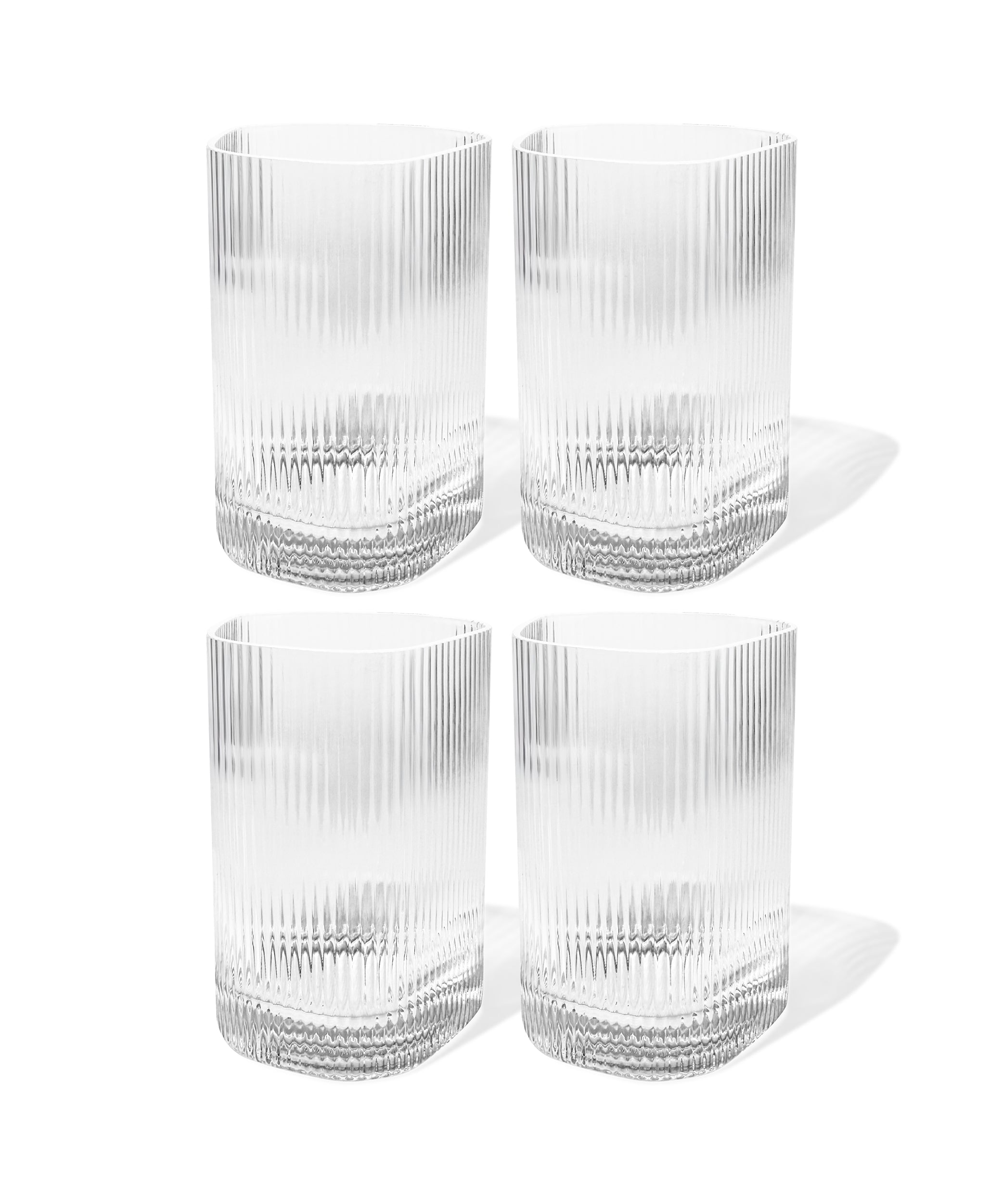 Großes Trinkglas im gerillten Design | Venice