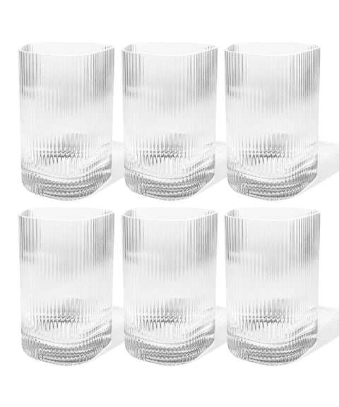 Large drinking glass with a ribbed design | Venice