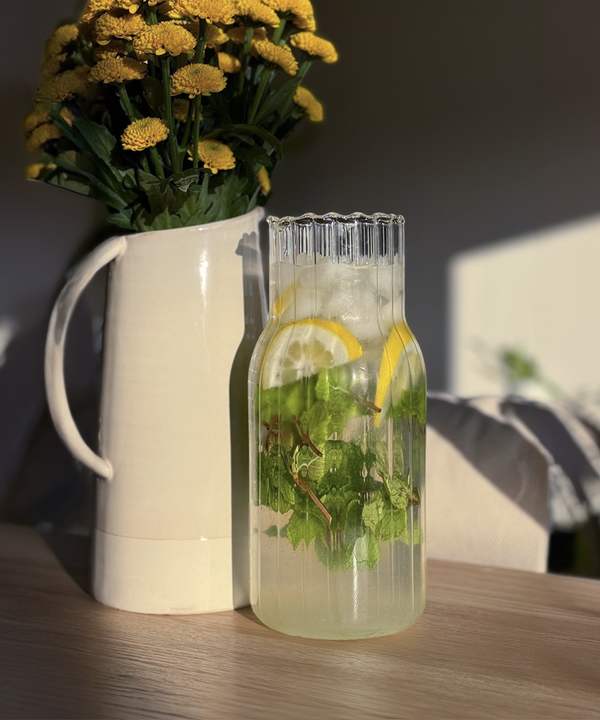 Water carafe in striped design (1300ml) | Norway