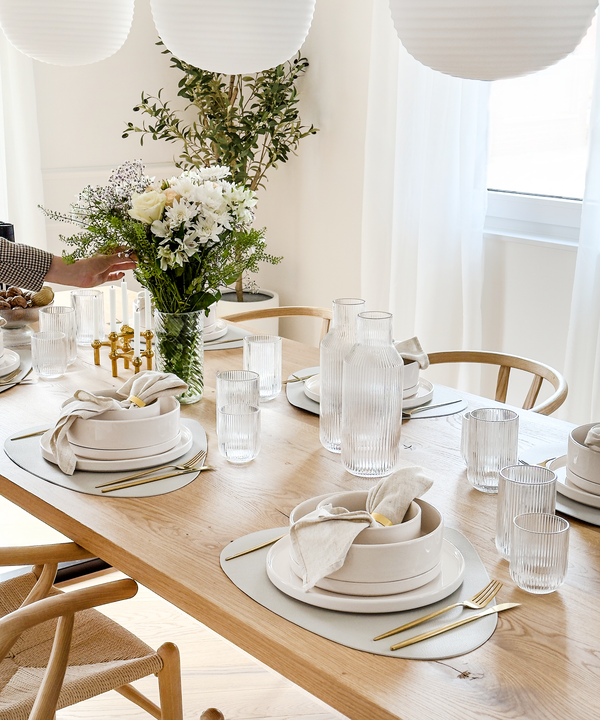 Tableware set in cream white | Nia - 6 people (24 pieces)