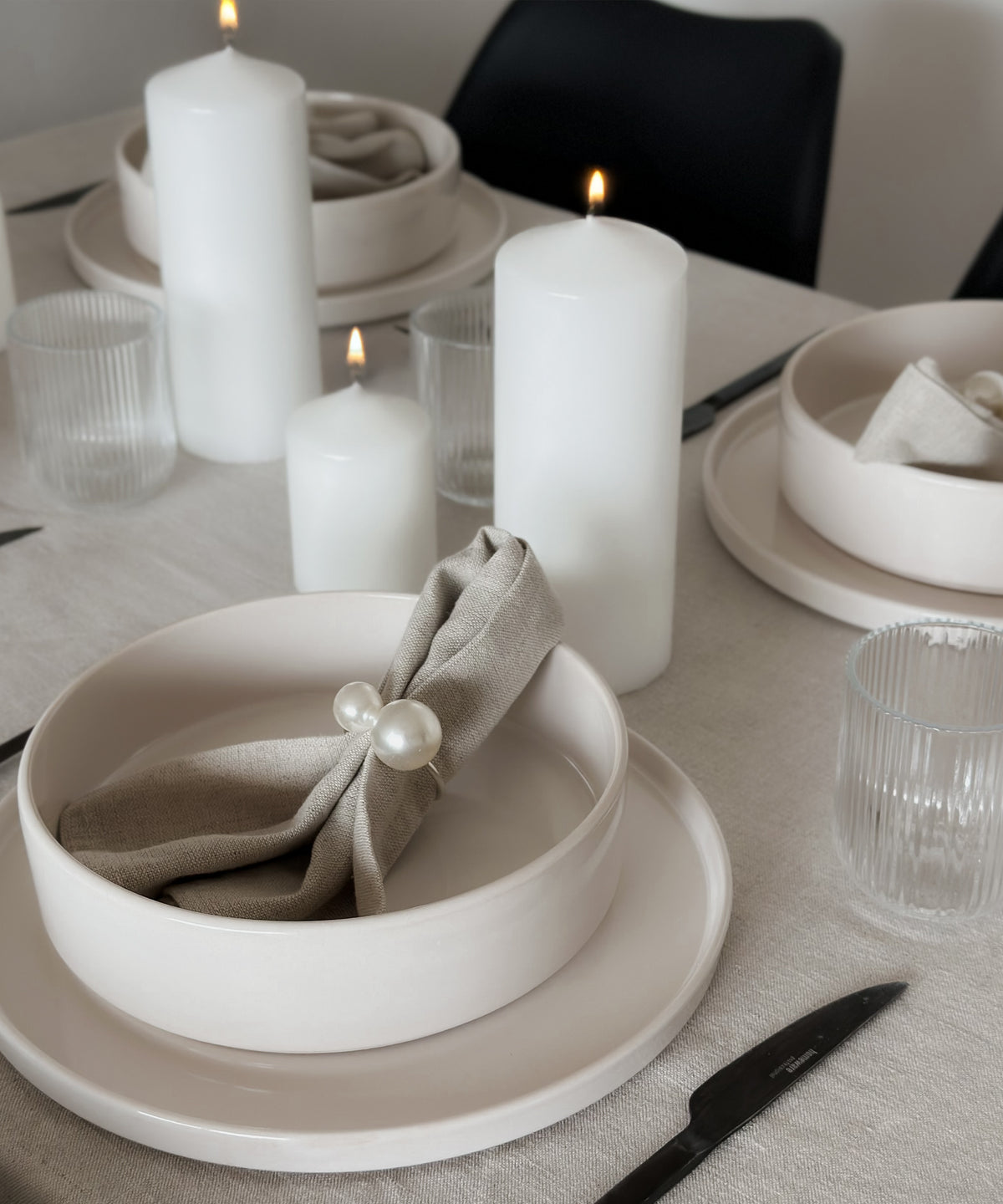 2er Set kleine Bowls in Cremeweiß, glänzend, Serie Nia – Detailansicht