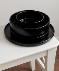 24-piece tableware set in black | Nia