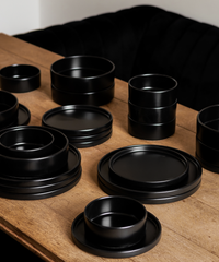 24-piece tableware set in black | Nia