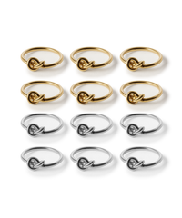 Serviettenringe in Gold und Silber im 2x 6er Set – tye collection von 7 O'CLOCK