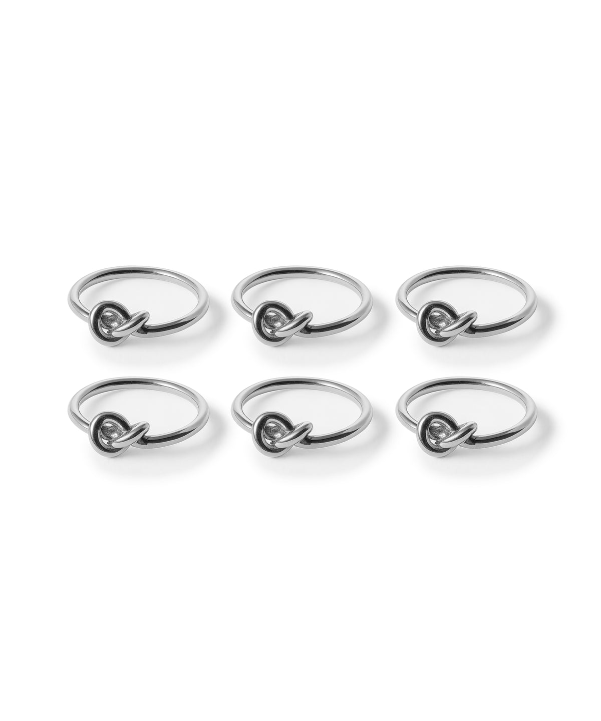 Serviettenringe in Silber im 6er Set – tye collection von 7 O'CLOCK