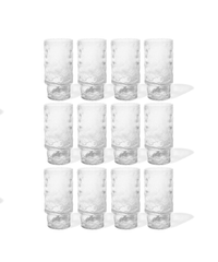 Oblong hatched design glass with heel | Canada