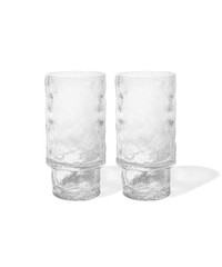 Oblong hatched design glass with heel | Canada