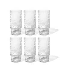 Oblong hatched design glass with heel | Canada