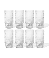 Oblong hatched design glass with heel | Canada