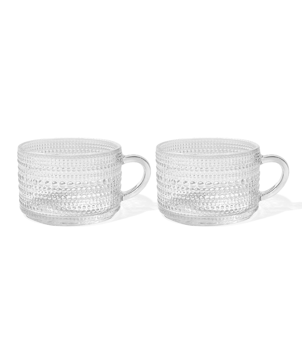 Pearl-studded designer glass cup (380ml) | Atlanta