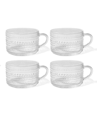 Pearl-studded designer glass cup (380ml) | Atlanta