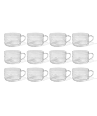 Pearl-studded designer glass cup (380ml) | Atlanta
