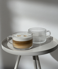 Pearl-studded designer glass cup (380ml) | Atlanta