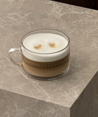 Pearl-studded designer glass cup (380ml) | Atlanta