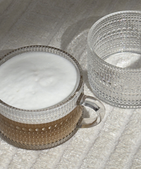 Pearl-studded designer glass cup (380ml) | Atlanta