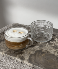 Pearl-studded designer glass cup (380ml) | Atlanta
