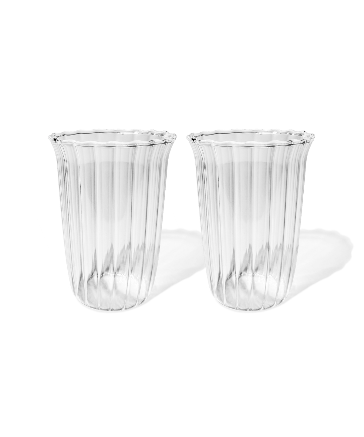 Trinkglas im Streifen-Design mit gerüschtem Rand – norway collection von 7 O'CLOCK