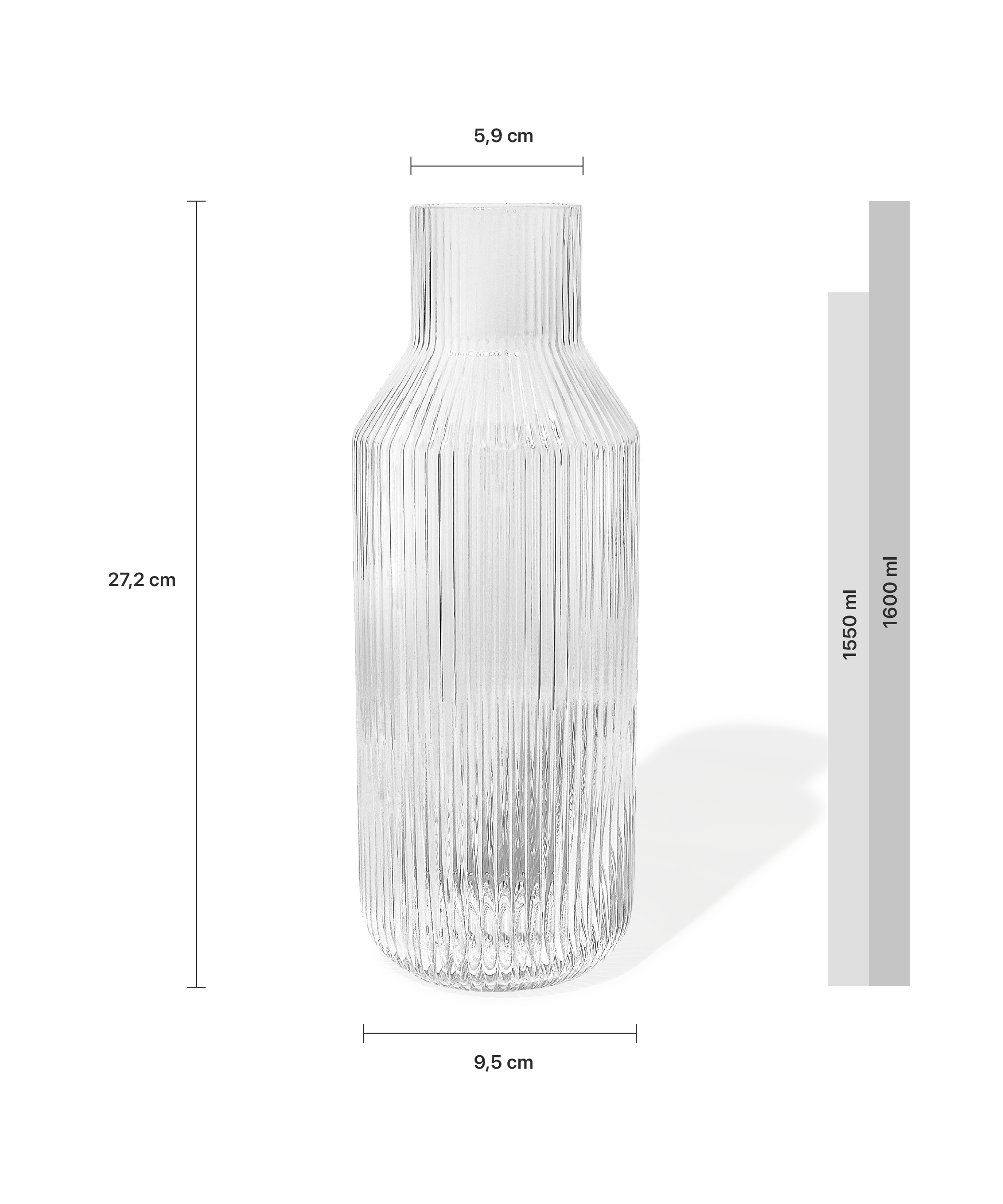 Fluted carafe (1550ml) | Paris