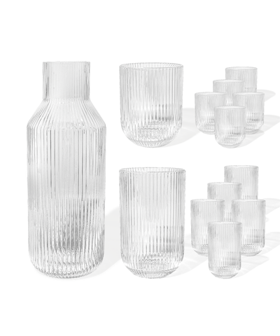 Fluted Carafe &amp; Glasses Set (250ml, 400ml, 1550ml) | Paris