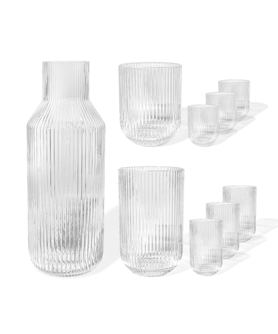 Fluted Carafe &amp; Glasses Set (250ml, 400ml, 1550ml) | Paris