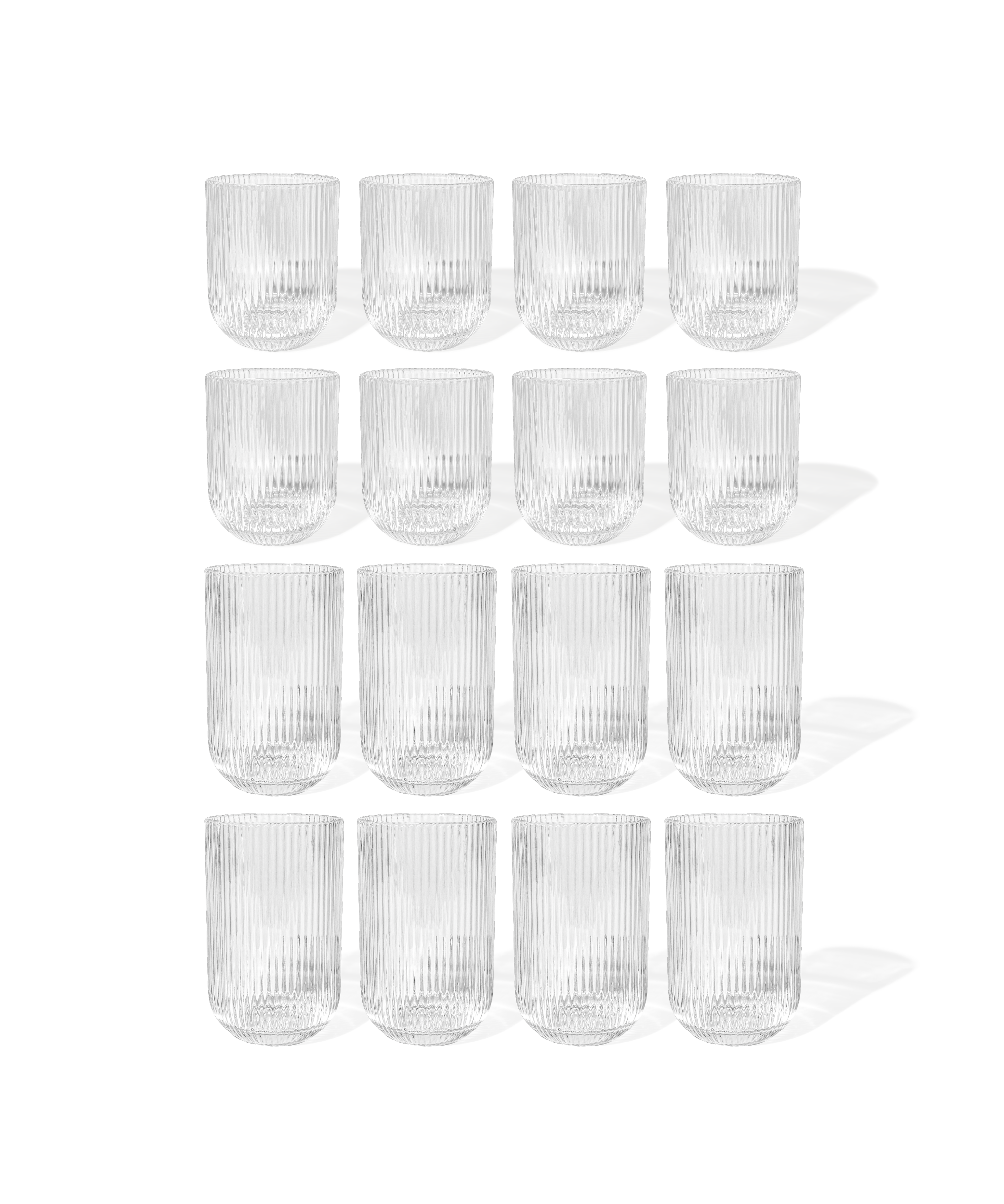 Set of glasses in riffle design (250ml, 400ml) | Paris