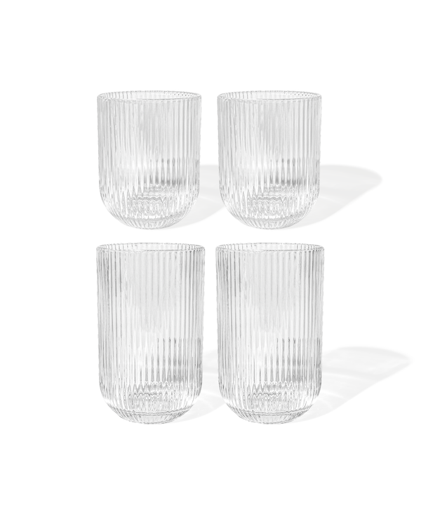 Set of glasses in riffle design (250ml, 400ml) | Paris