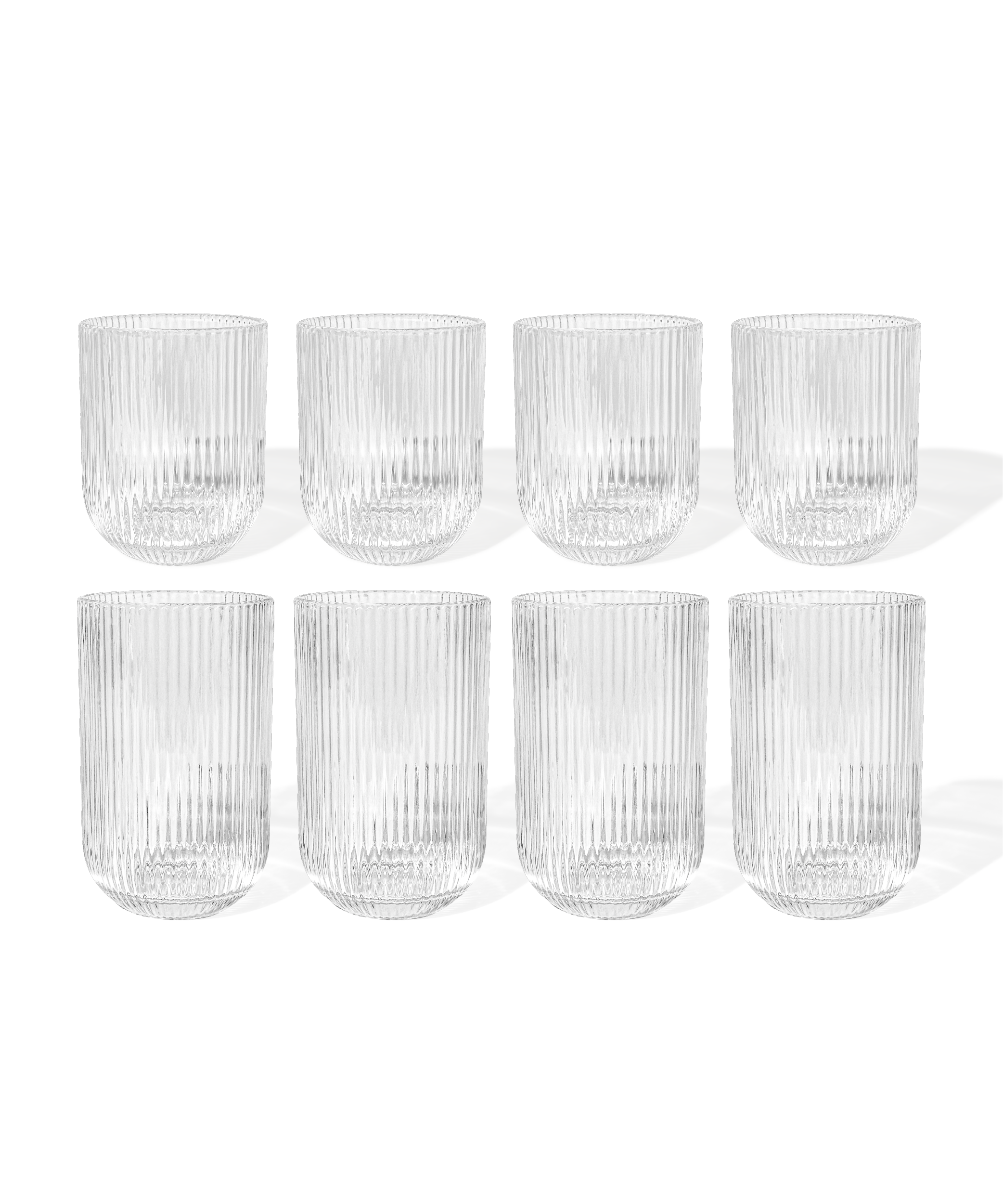 Set of glasses in riffle design (250ml, 400ml) | Paris