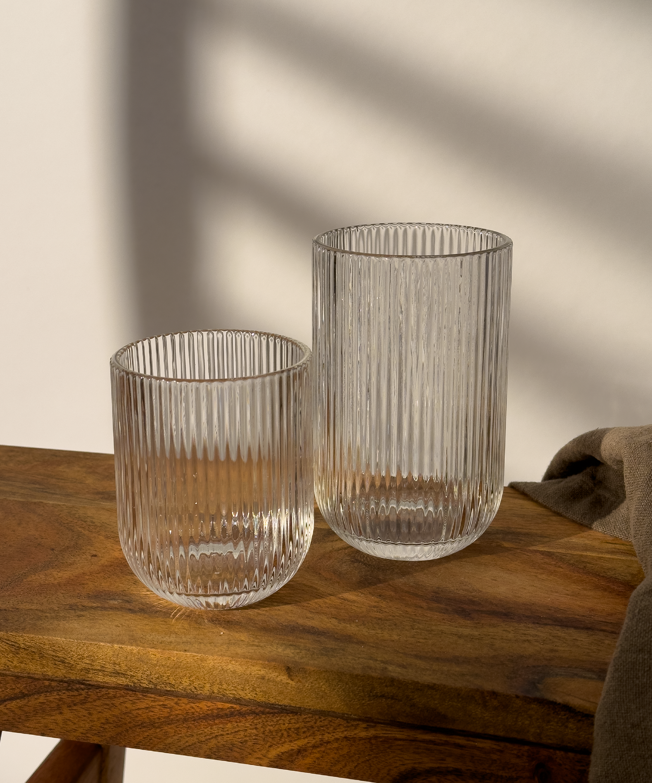 Set of glasses in riffle design (250ml, 400ml) | Paris