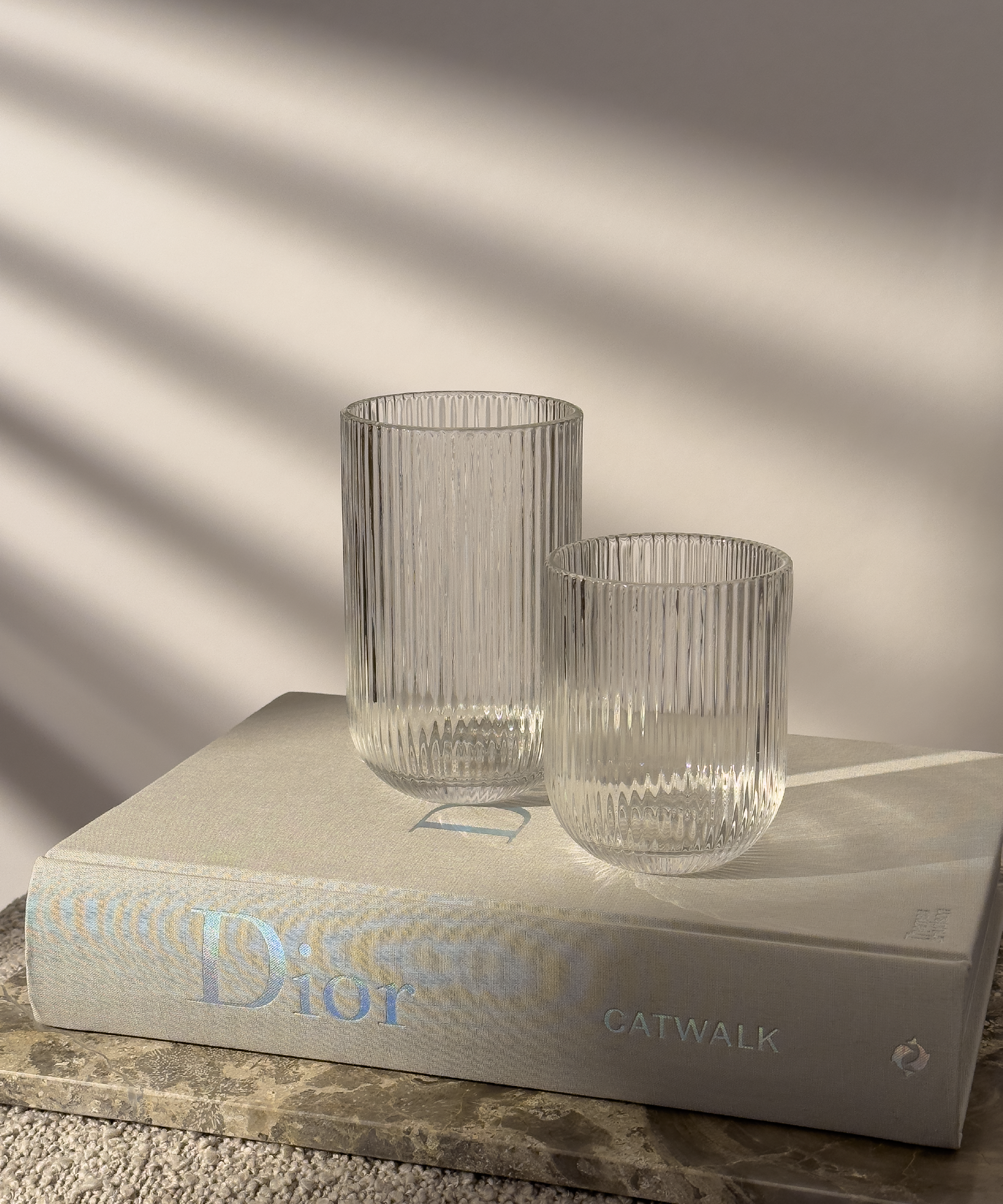 Set of glasses in riffle design (250ml, 400ml) | Paris