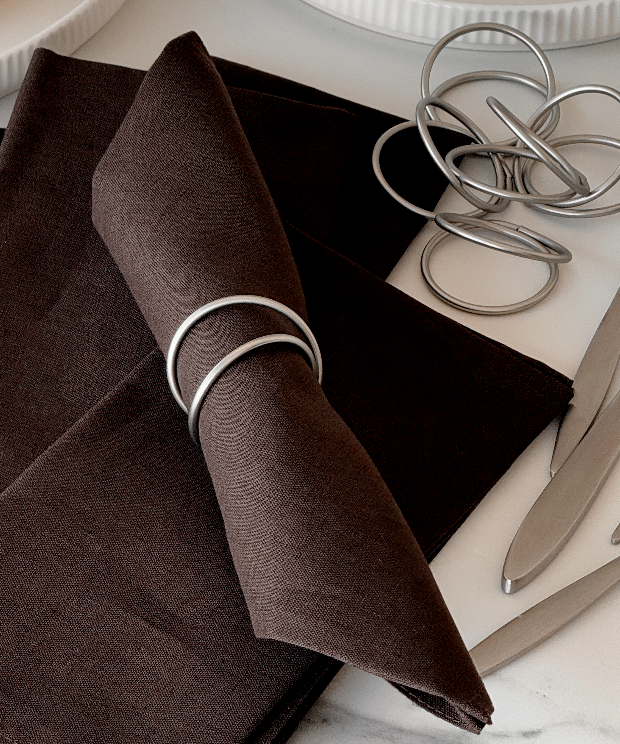Napkin rings silver set of 6 | Rina
