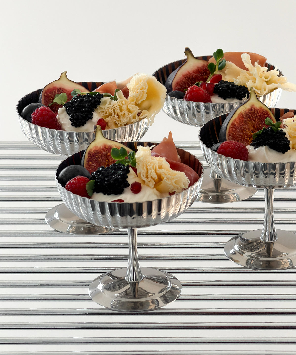 Stainless Steel Ice Cream Bowl in a Ribbed Design | Riza