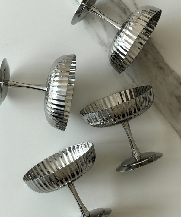 Stainless Steel Ice Cream Bowl in a Ribbed Design | Riza
