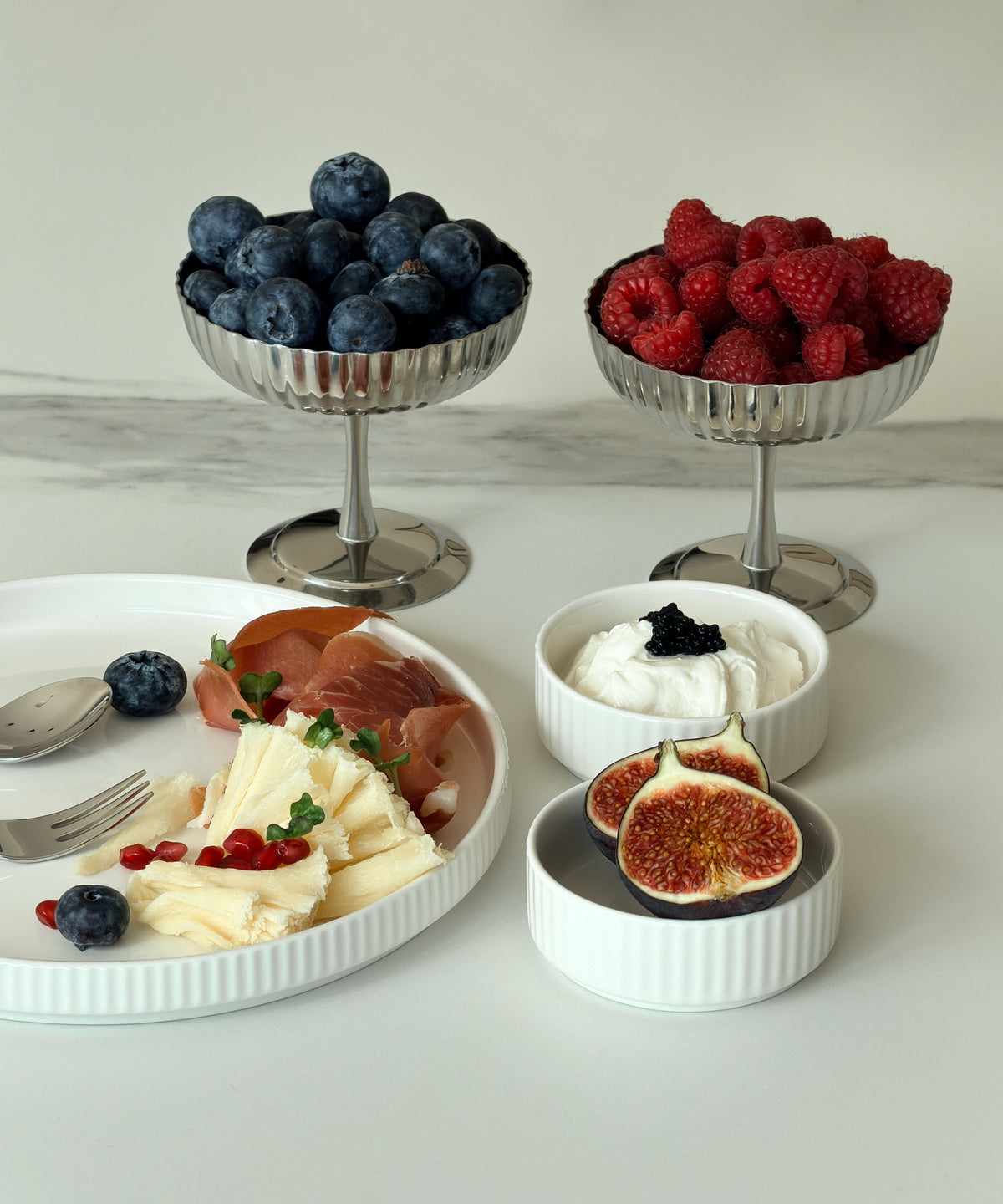 Stainless Steel Ice Cream Bowl in a Ribbed Design | Riza