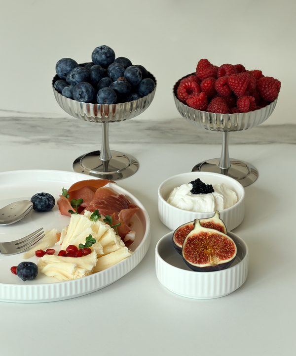 Stainless Steel Ice Cream Bowl in a Ribbed Design | Riza