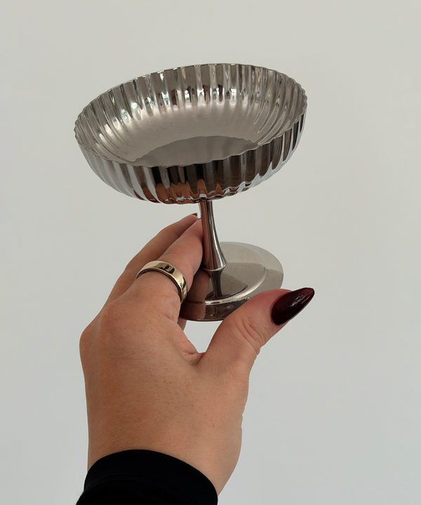 Stainless Steel Ice Cream Bowl in a Ribbed Design | Riza