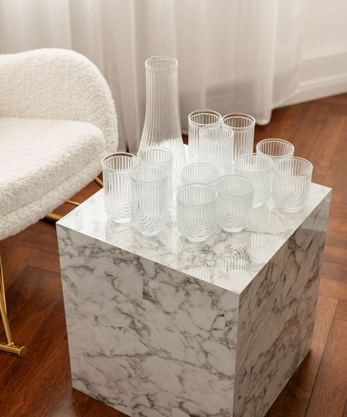 8er Set aus kleinem und großem Glas mit gratis Karaffe aus der Serie Rom – Draufsicht