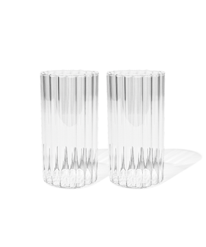 Großes Trinkglas im Streifen-Design – norway collection von 7 O'CLOCK