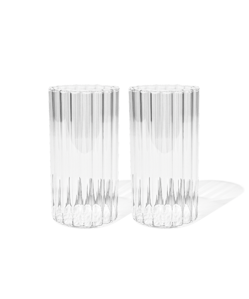 Großes Trinkglas im Streifen-Design – norway collection von 7 O'CLOCK