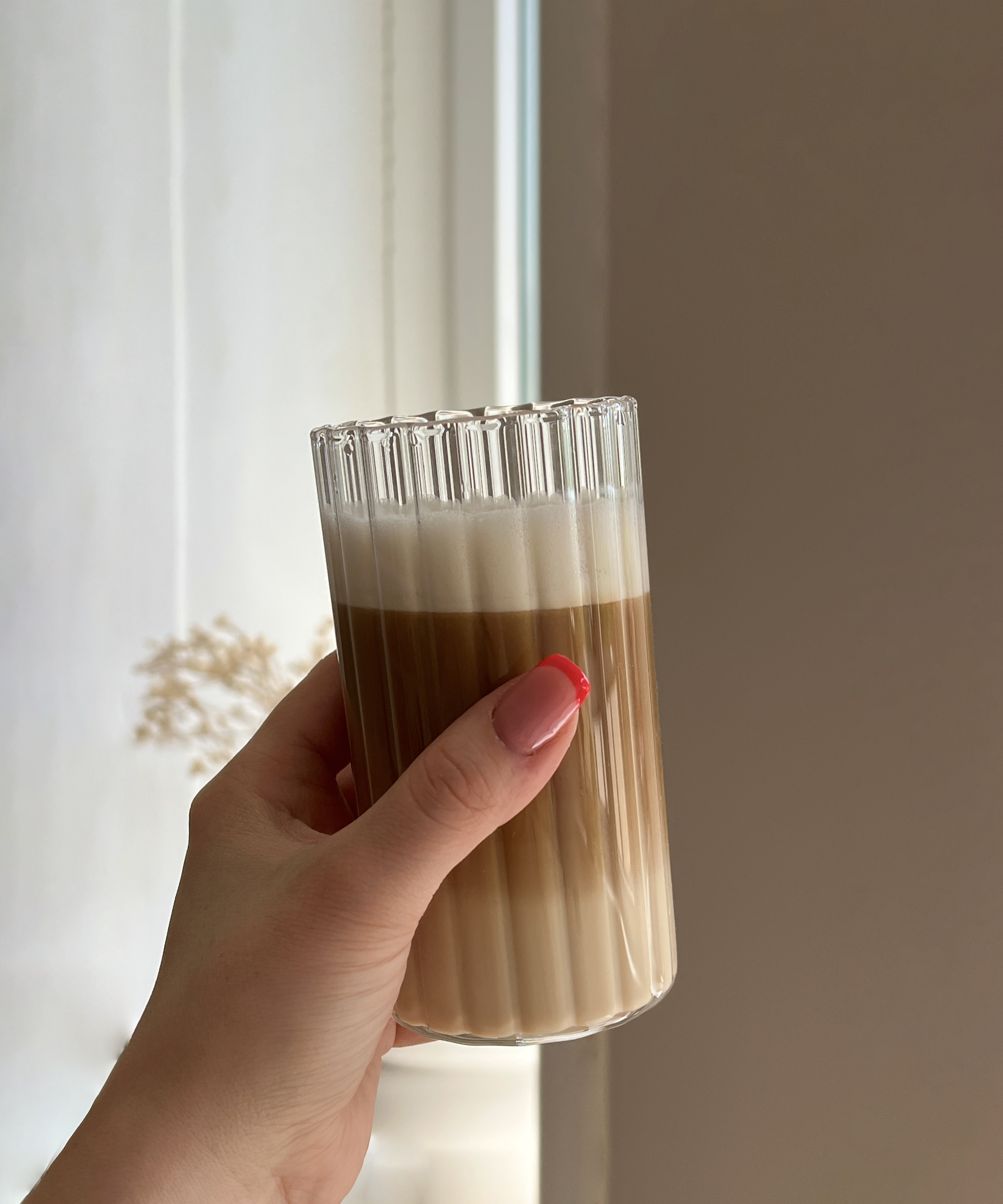 Large glass in stripe design (400ml) | Norway