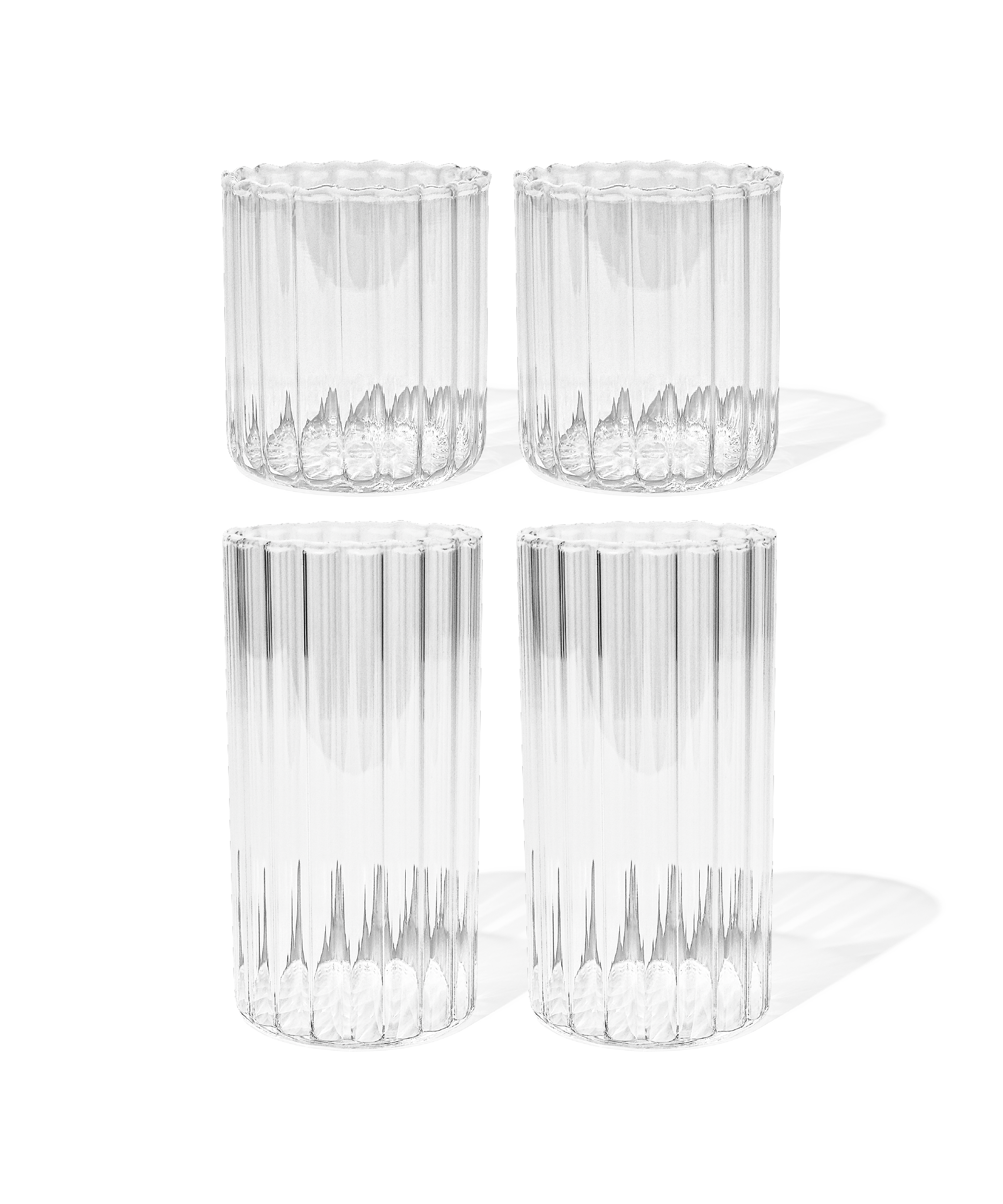 Glasses set in striped design (200ml, 400ml) | Norway