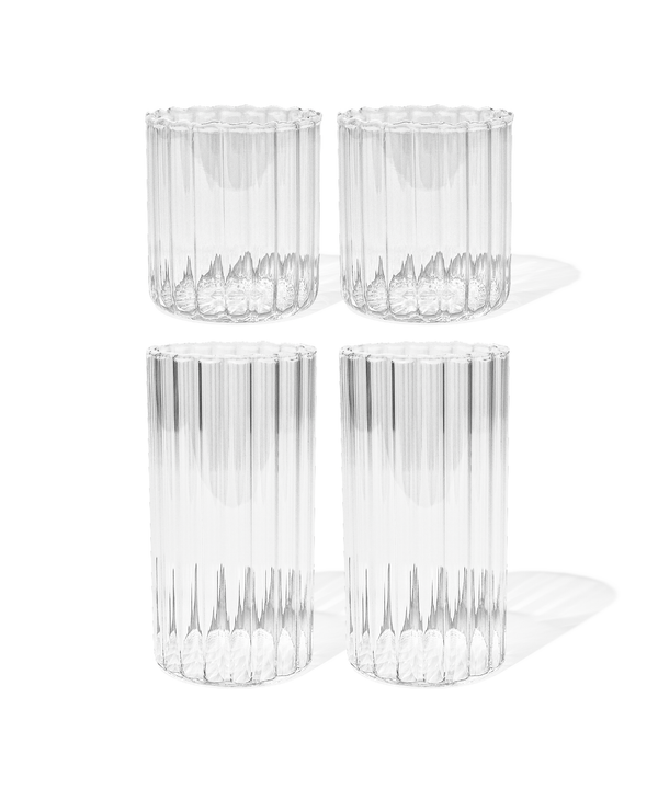 Glasses set in striped design (200ml, 400ml) | Norway