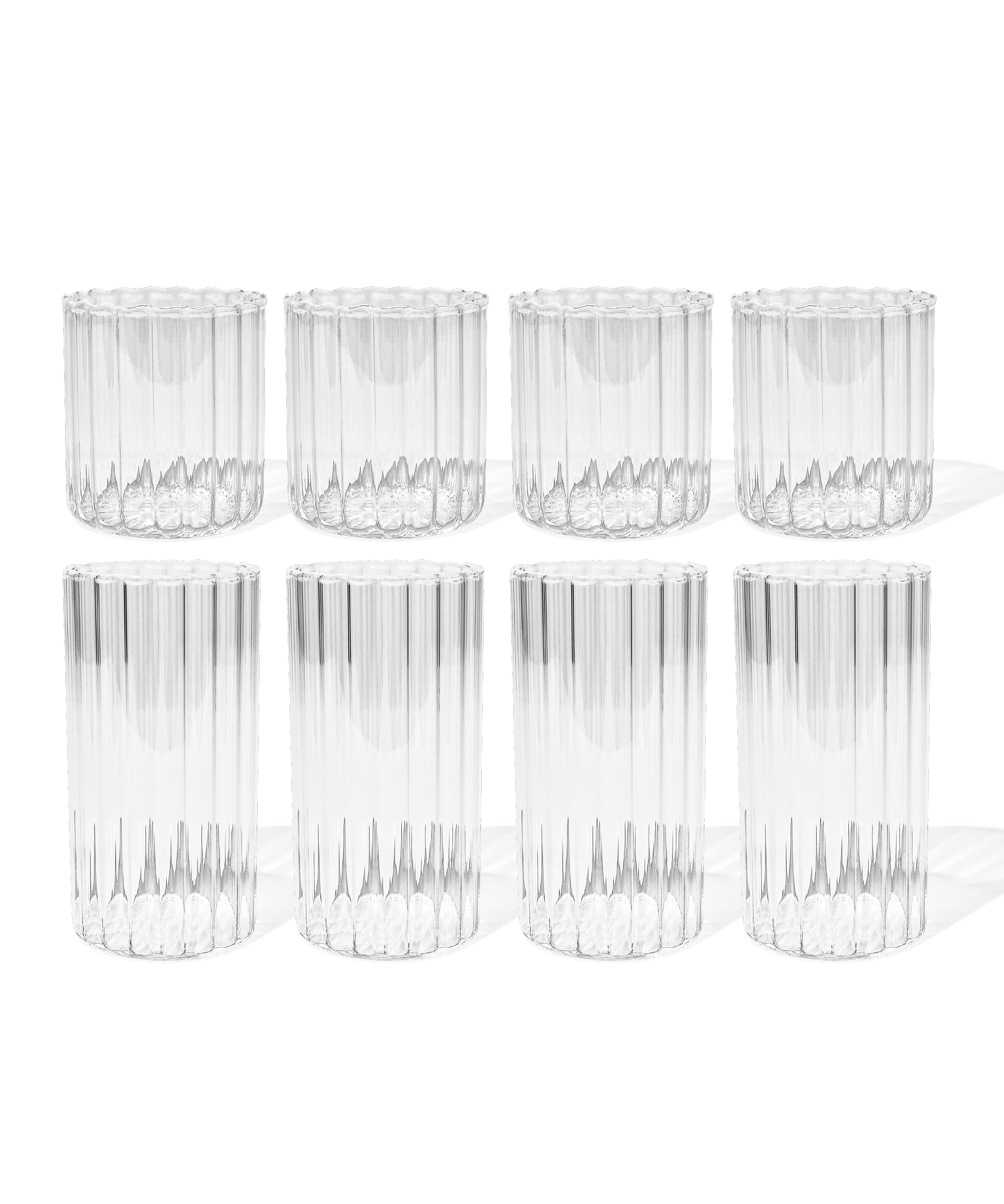 Glasses set in striped design (200ml, 400ml) | Norway