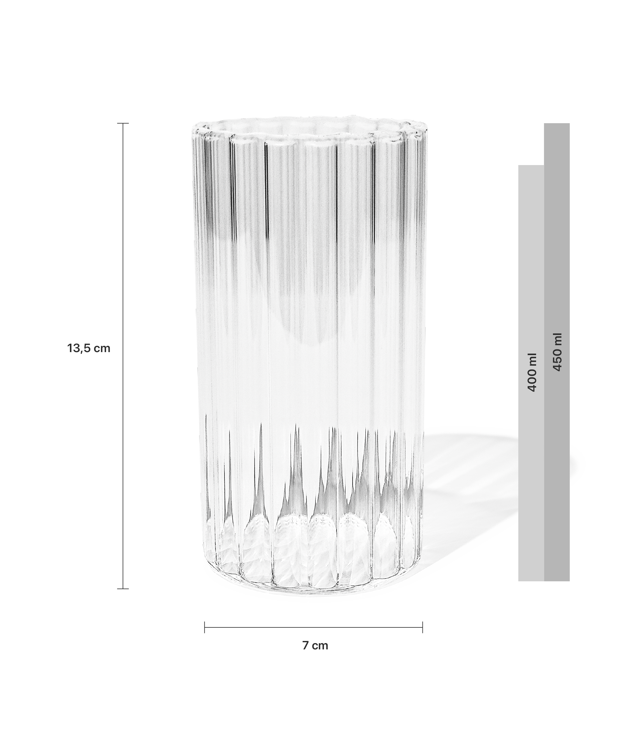 Glasses set in striped design (200ml, 400ml) | Norway