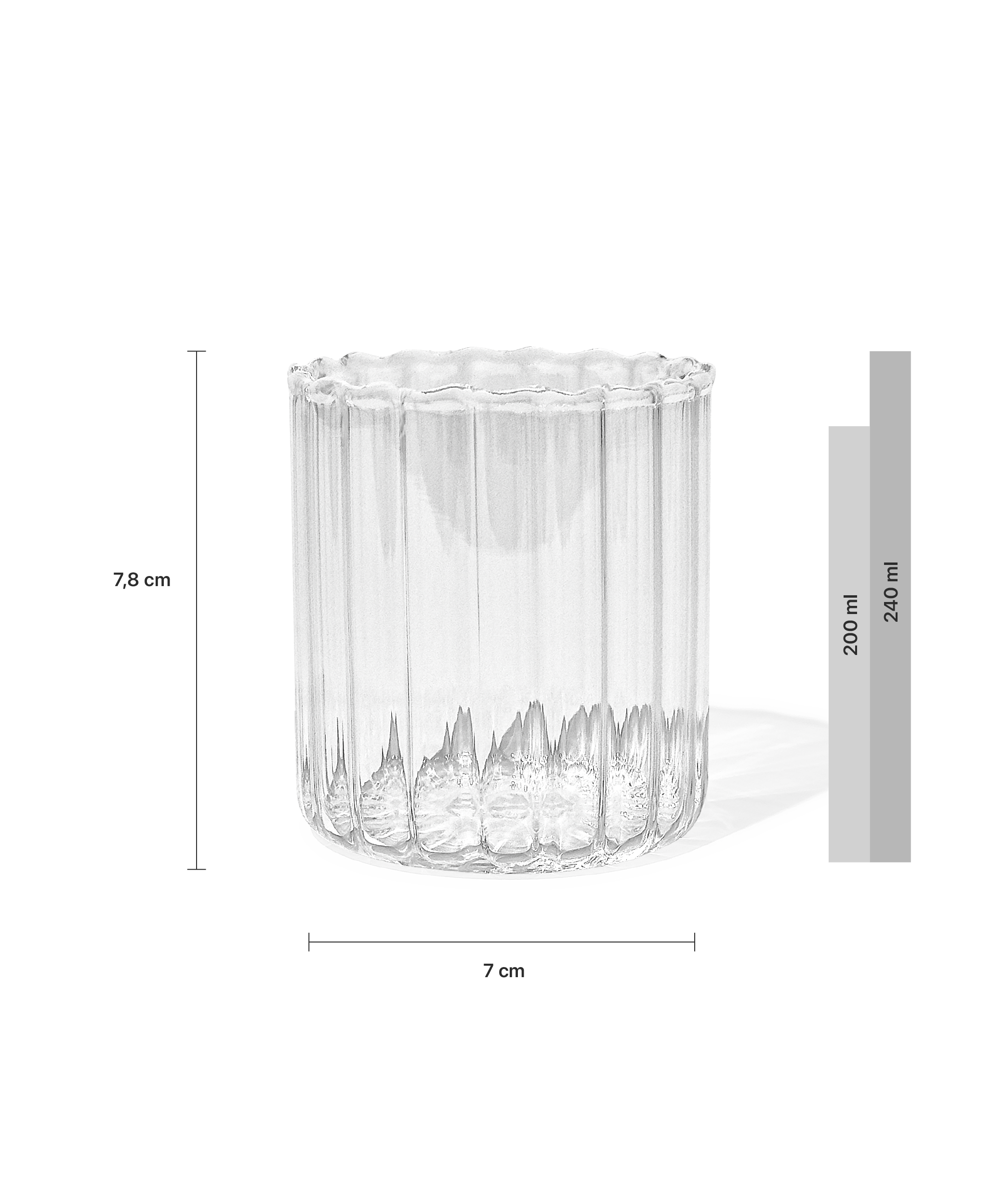 Glasses set in striped design (200ml, 400ml) | Norway